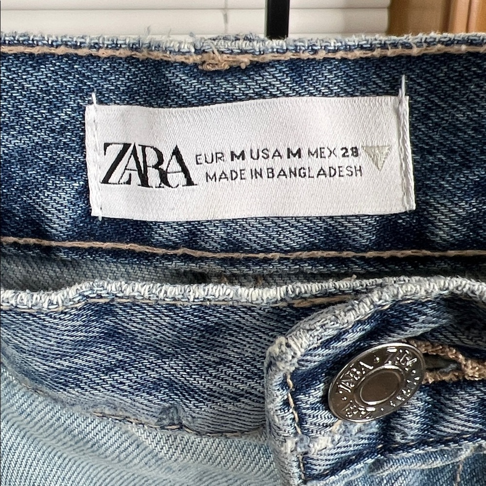 Zara Patchwork Denim Skirt Size Medium - Picture 4 of 5